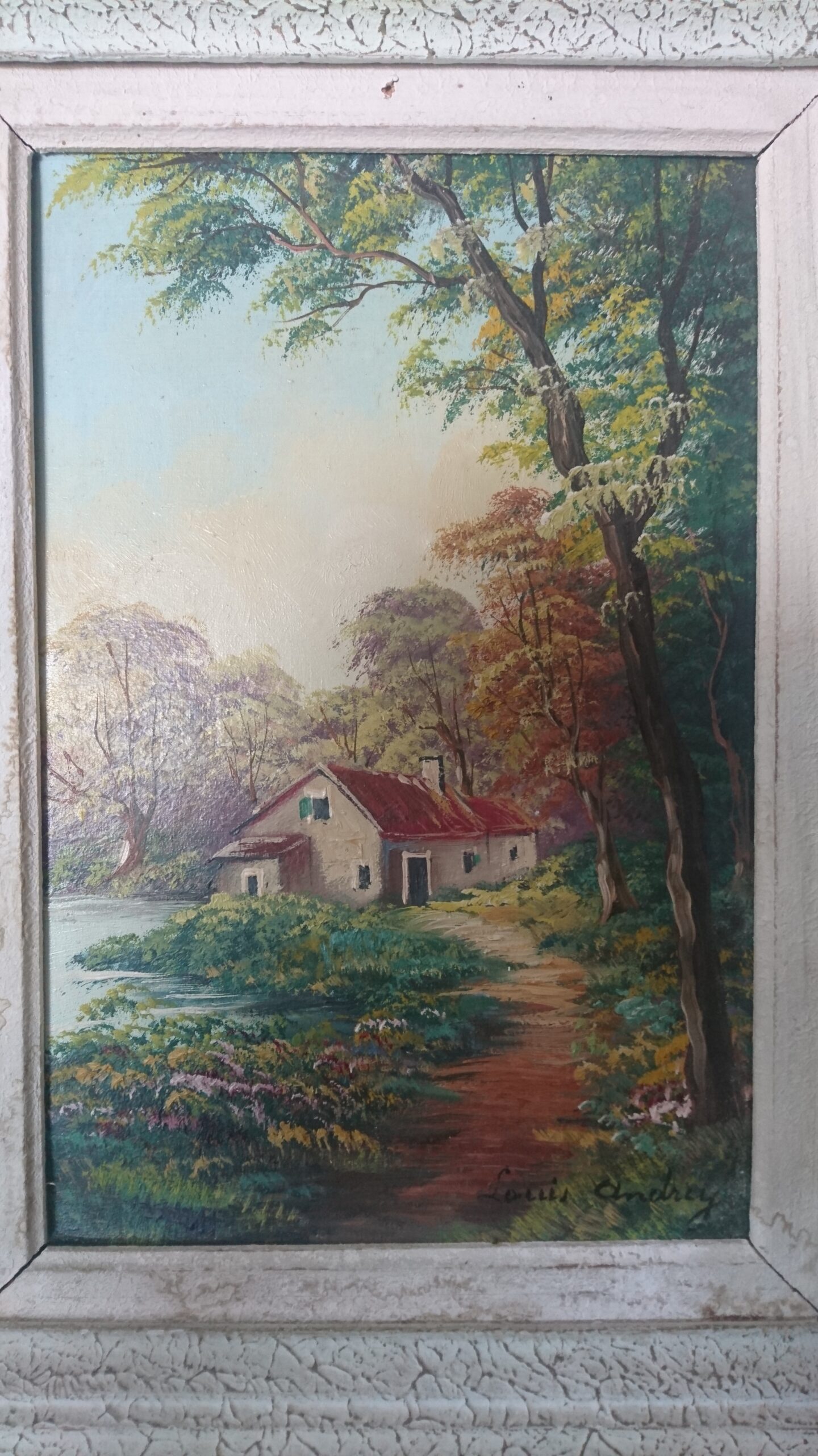 Peinture Tableau, Pastel huile sur toile Louis Andrey France Estimations