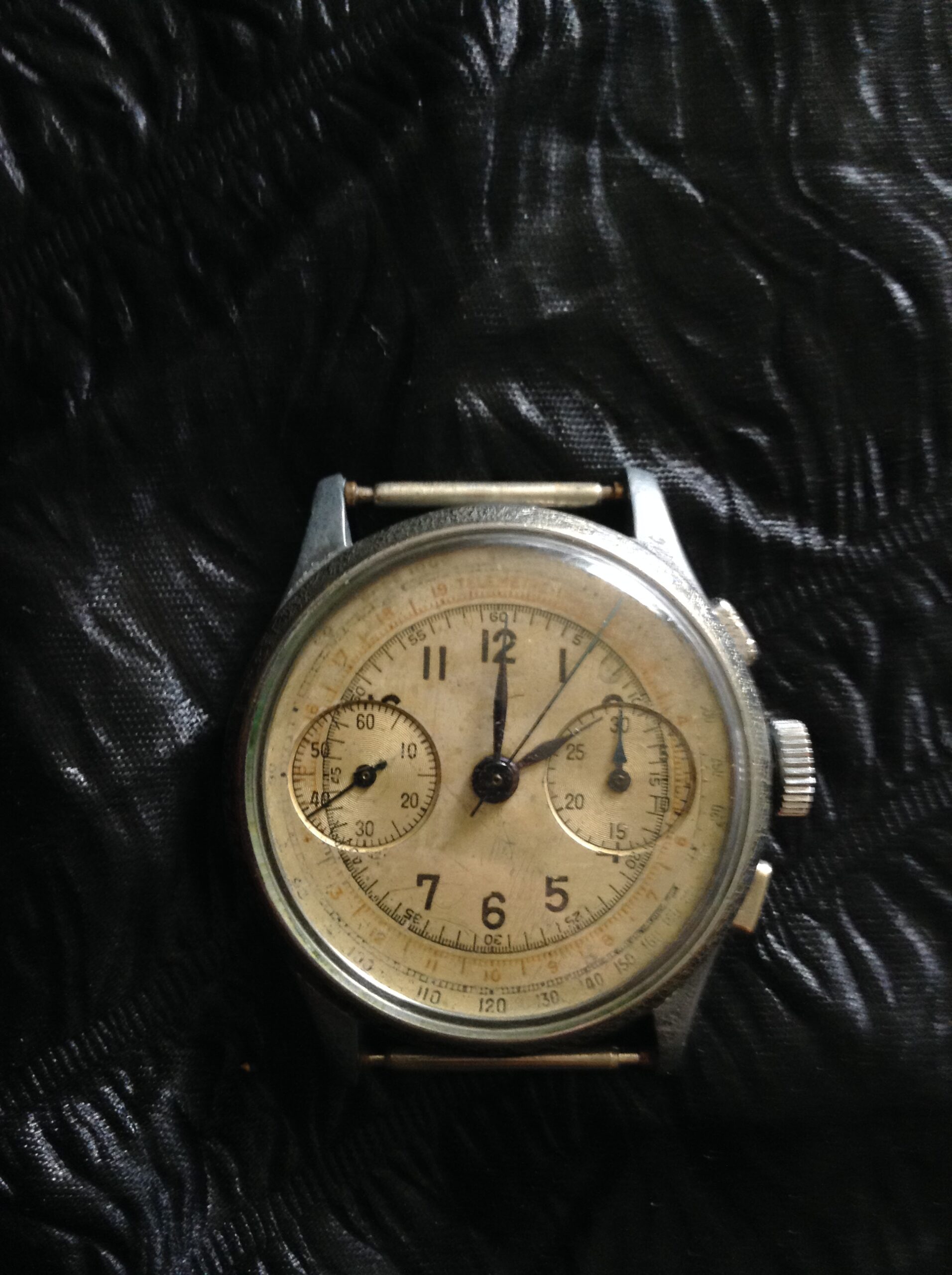 Ancienne montre mécanique Deletre en acier française vintage